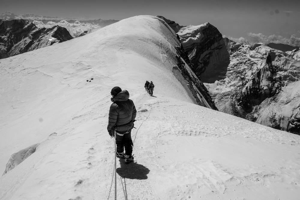 Descent from summit