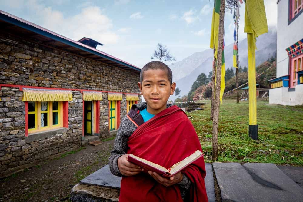 Young monk Takshindu Monastery