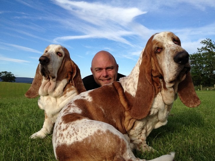 paul steele and the 2 basset hounds