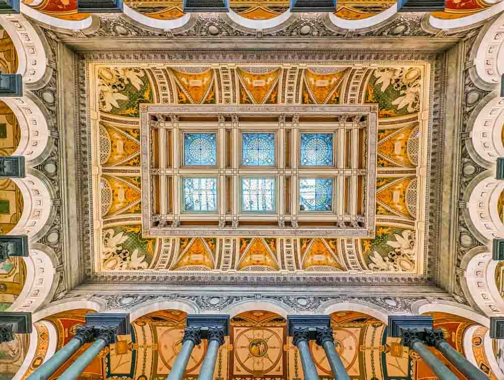 ceiling in the great hall of library of congress