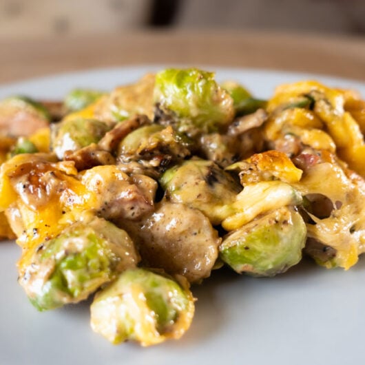 Keto Cheesy and Creamy Brussels Sprouts and Bacon Recipe