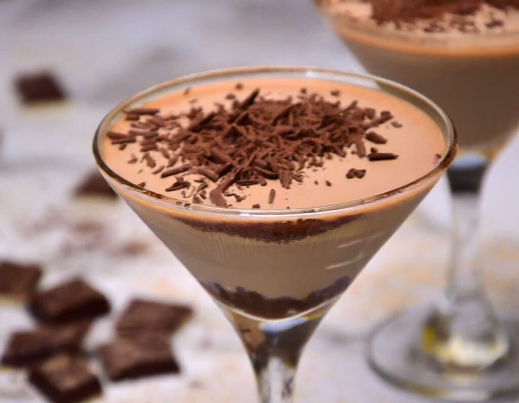chocolate martini in a glass