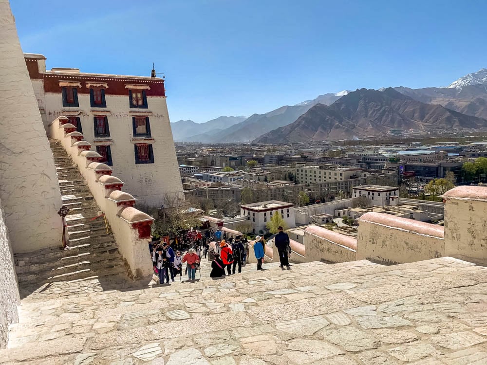 climbing front of Portala Palace