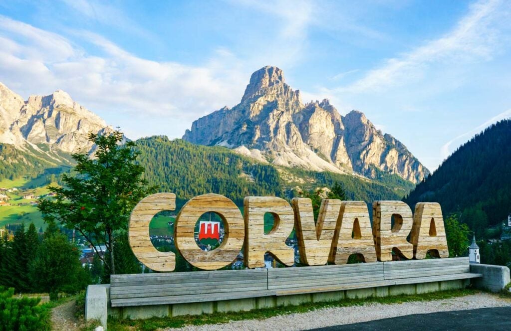 Corvara sign and the Sassongher