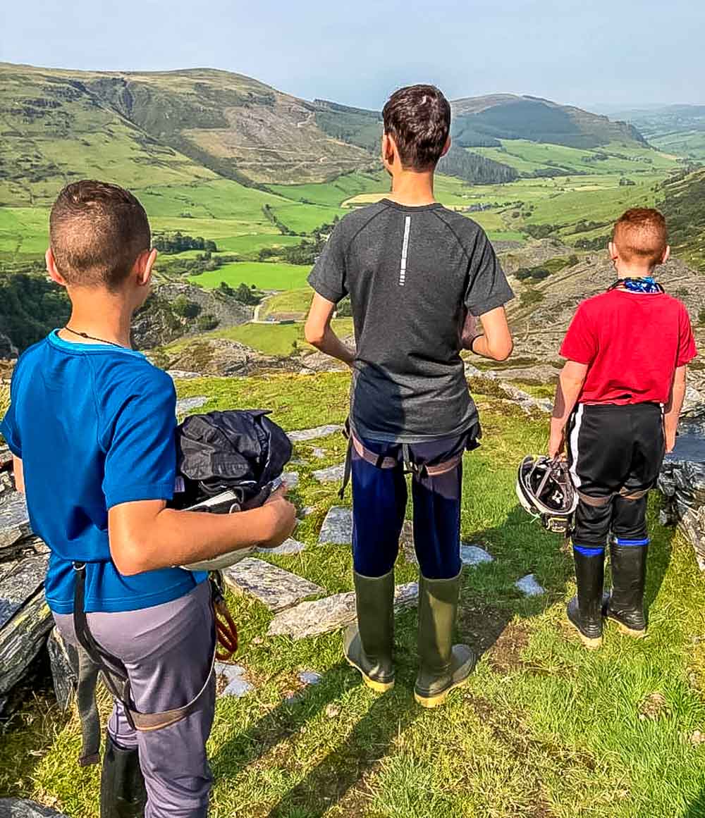 getting ready to enter the cave system in snowdonia