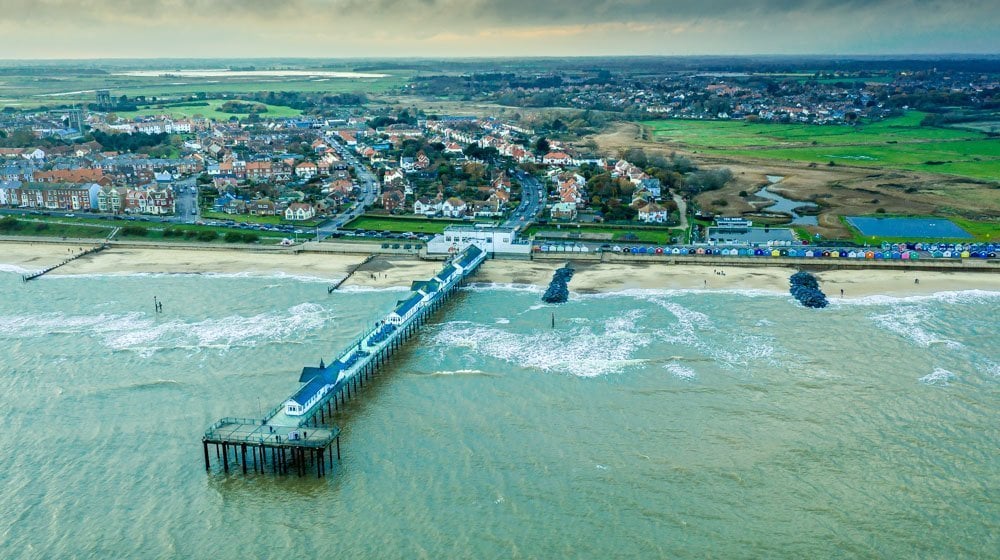 the town of southwold from the sea