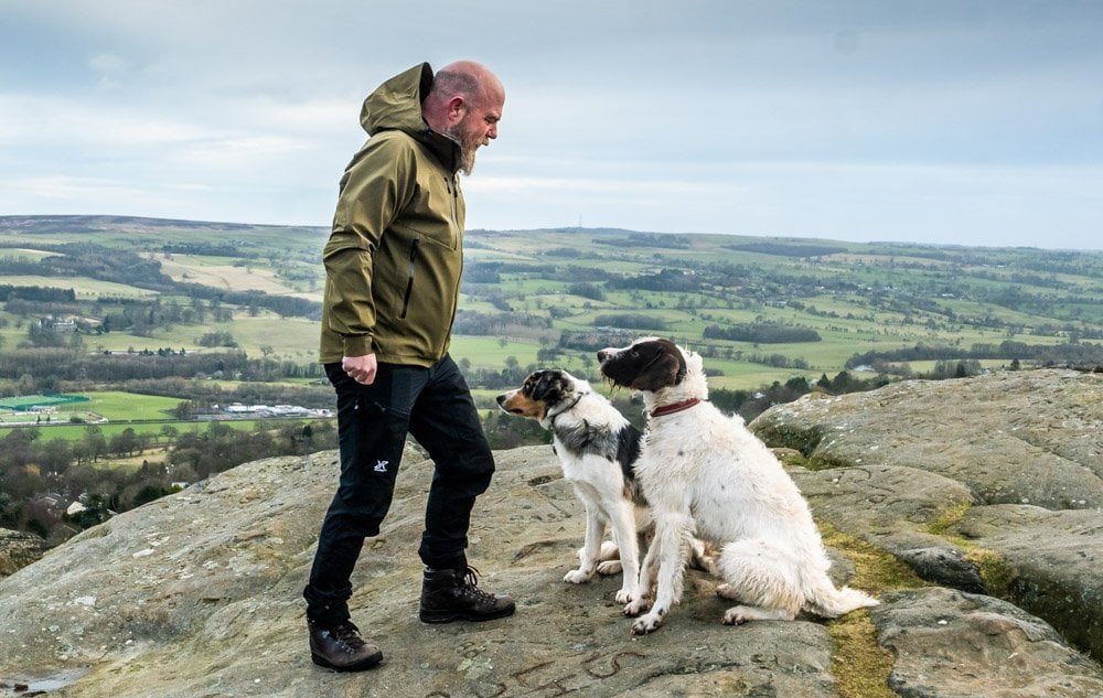 dogs and hiking gear