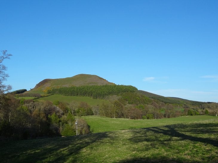 hills beside the A68 road