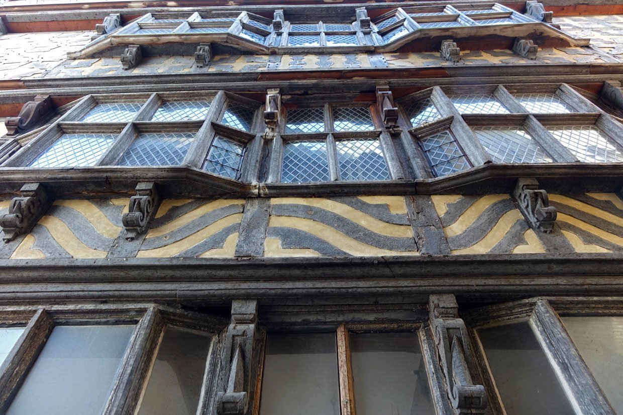 ancient house in stafford looking up