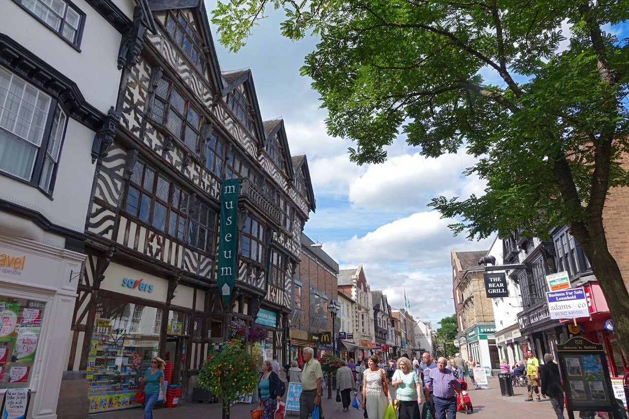 ancient high house on stafford main shopping street