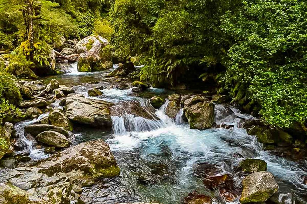 waterfall on milford track