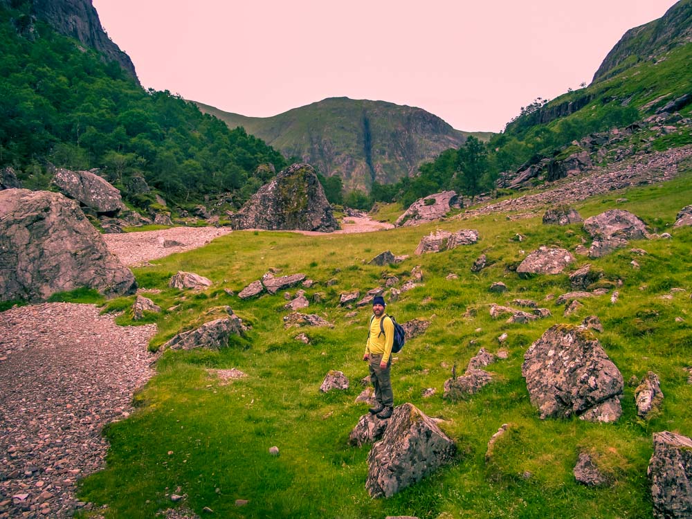 the Glencoe valley walk up