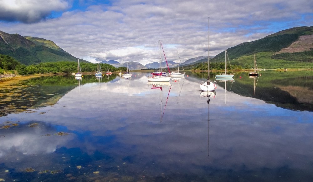 boats on glencoe loch