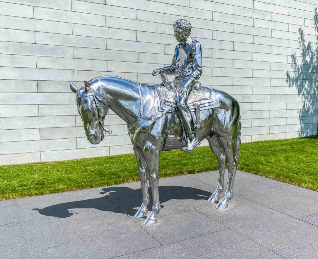 Charles Ray's silver sculpture Horse and Rider