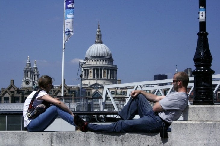 Sunny Days by the River Thames and London’s Southbank Landmark Sites