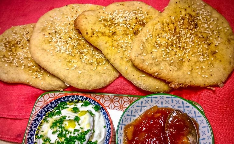 Moroccan Spiced Flatbread with Dips