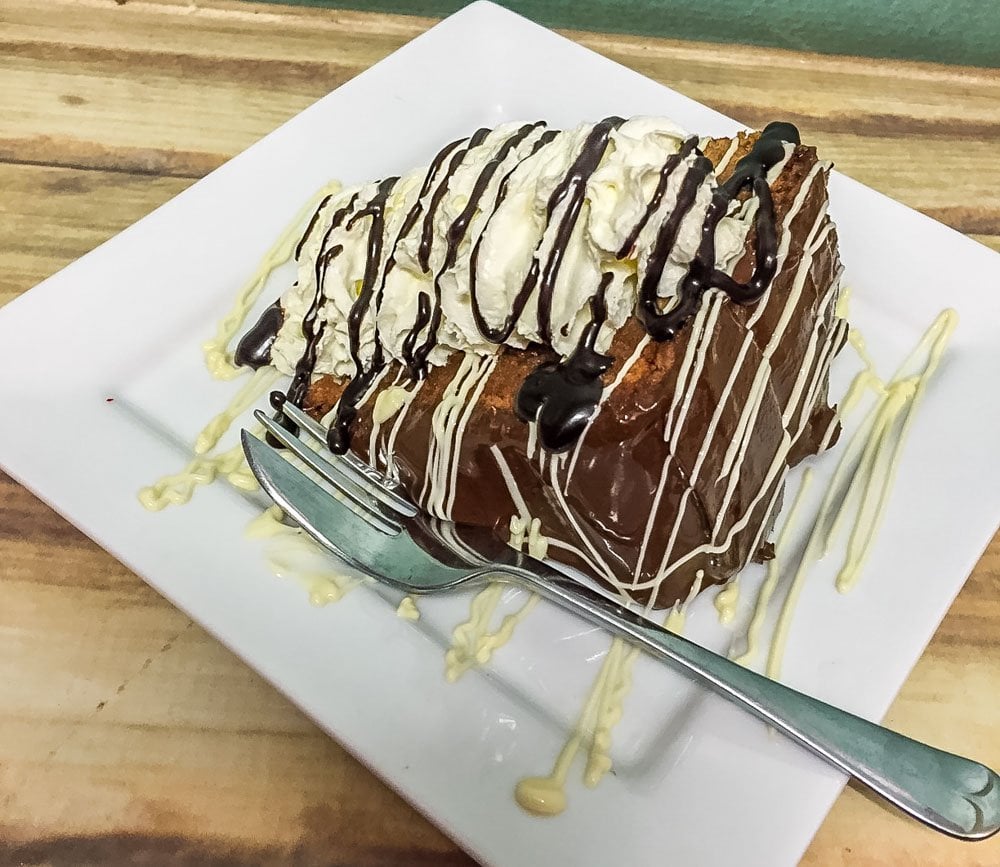 chocolate fudge cake with ice cream