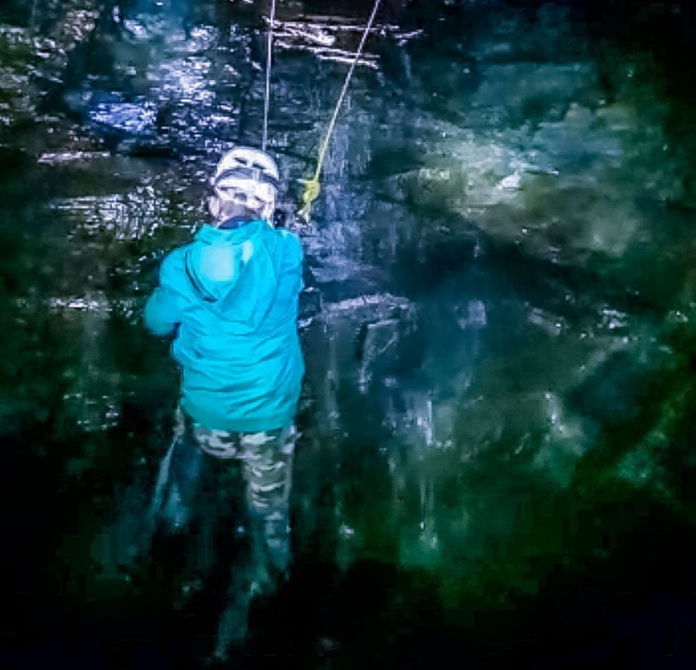 abseiling in snowdonia caves