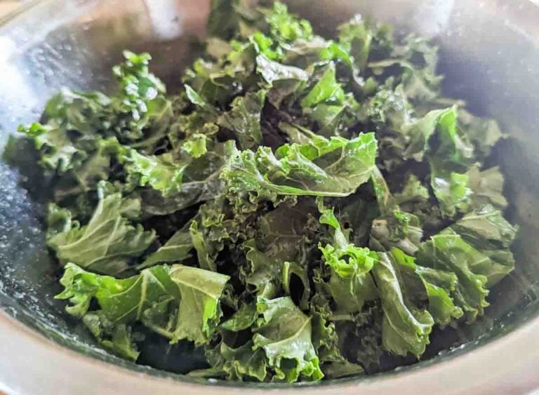 kale tossed in a bowl