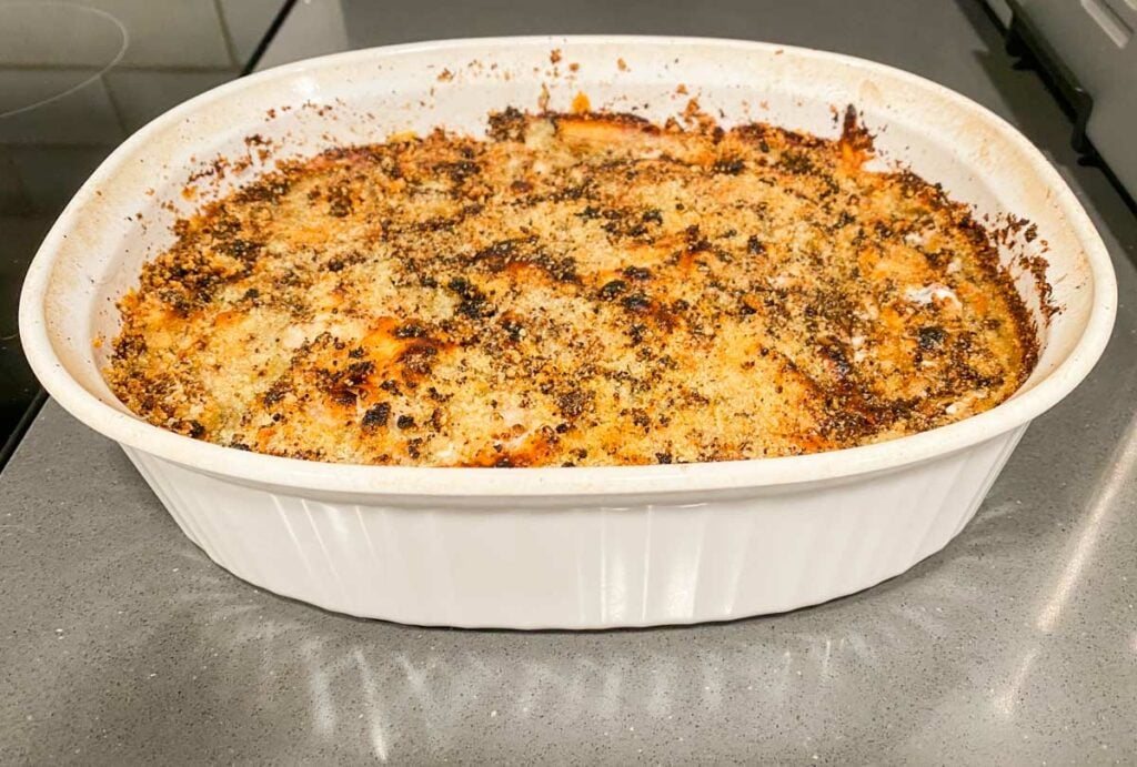 Keto Chicken Cordon Bleu Casserole cooked