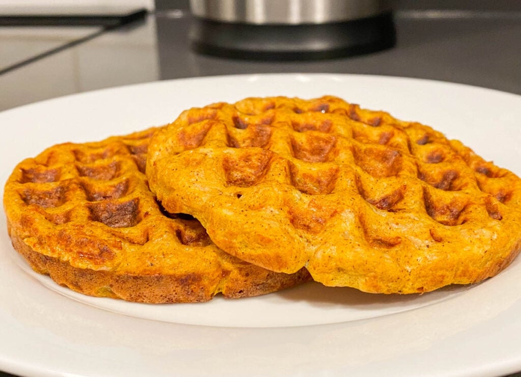 Keto Pumpkin Chaffles before icing