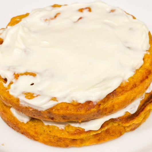 Keto Pumpkin Chaffles with Cream Cheese Icing