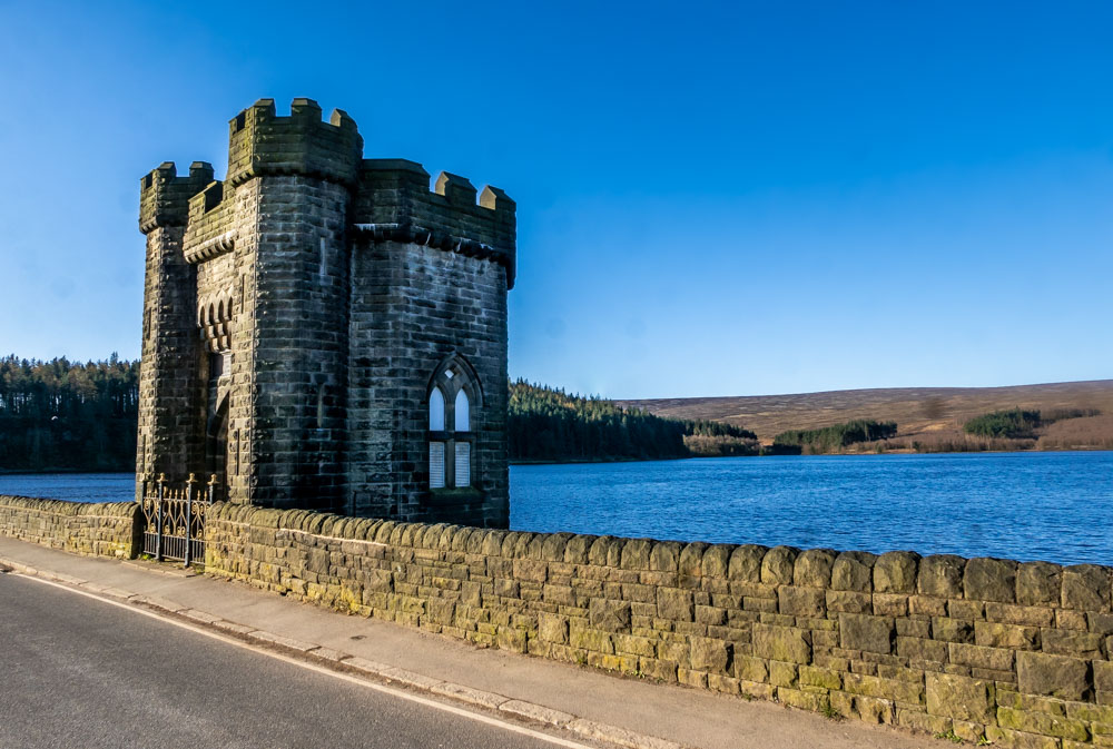 langsett reservoir tower on bridge