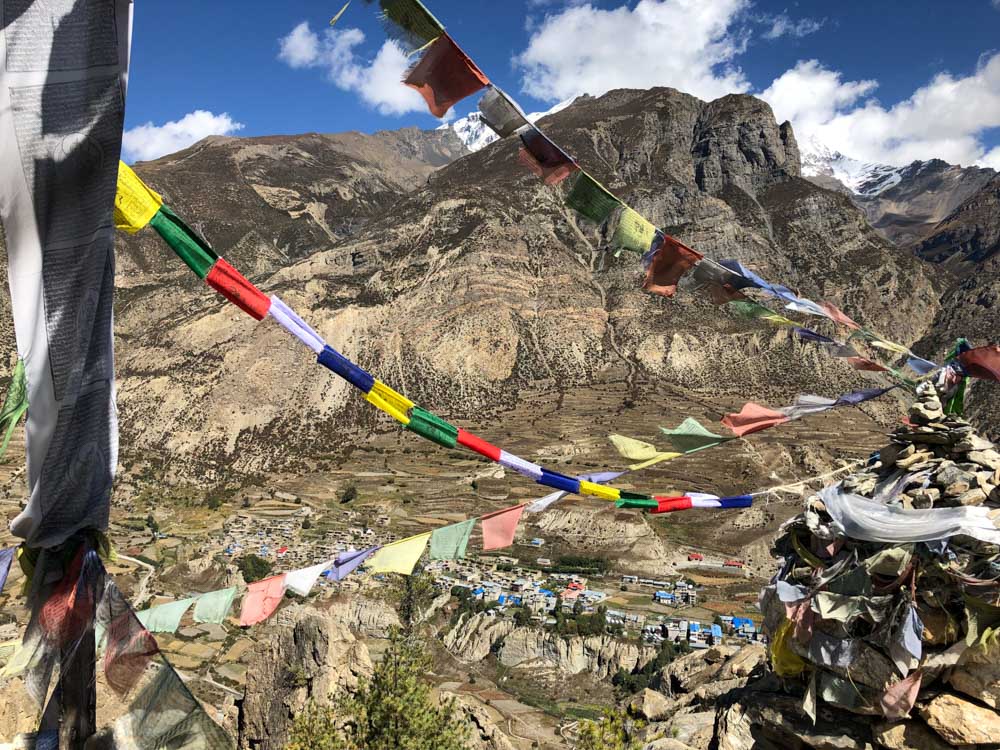 Looking down on Manang