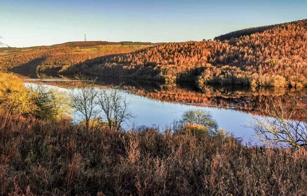 looking down over lindley wood reservoir