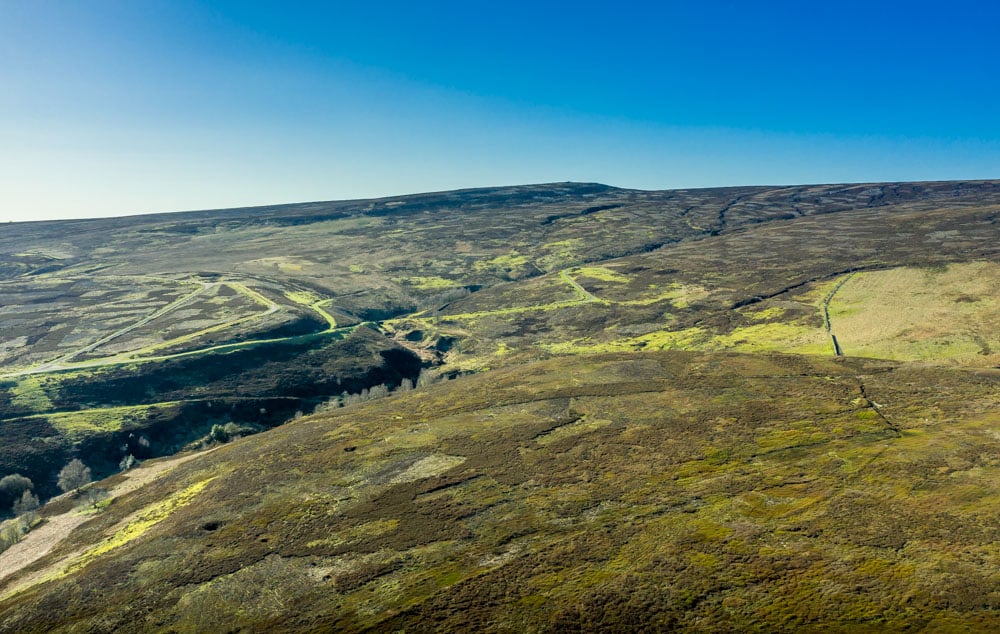 looking up to the moors from Langsett reservoir