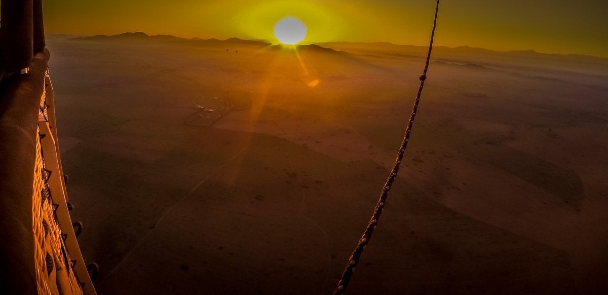 sunrise from balloon Marrakech