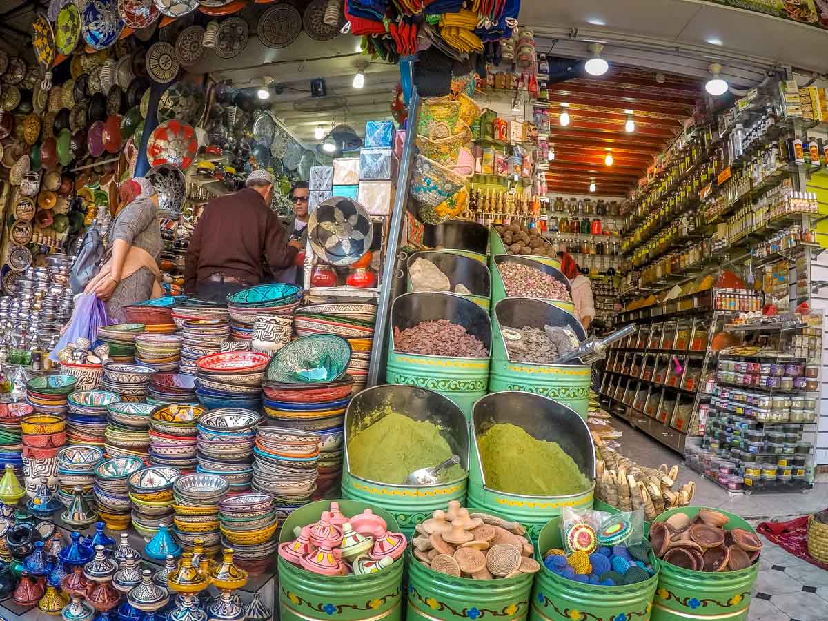 spice stall in Marrakech medina