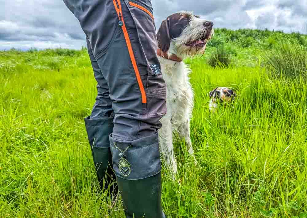 muck boots and dog