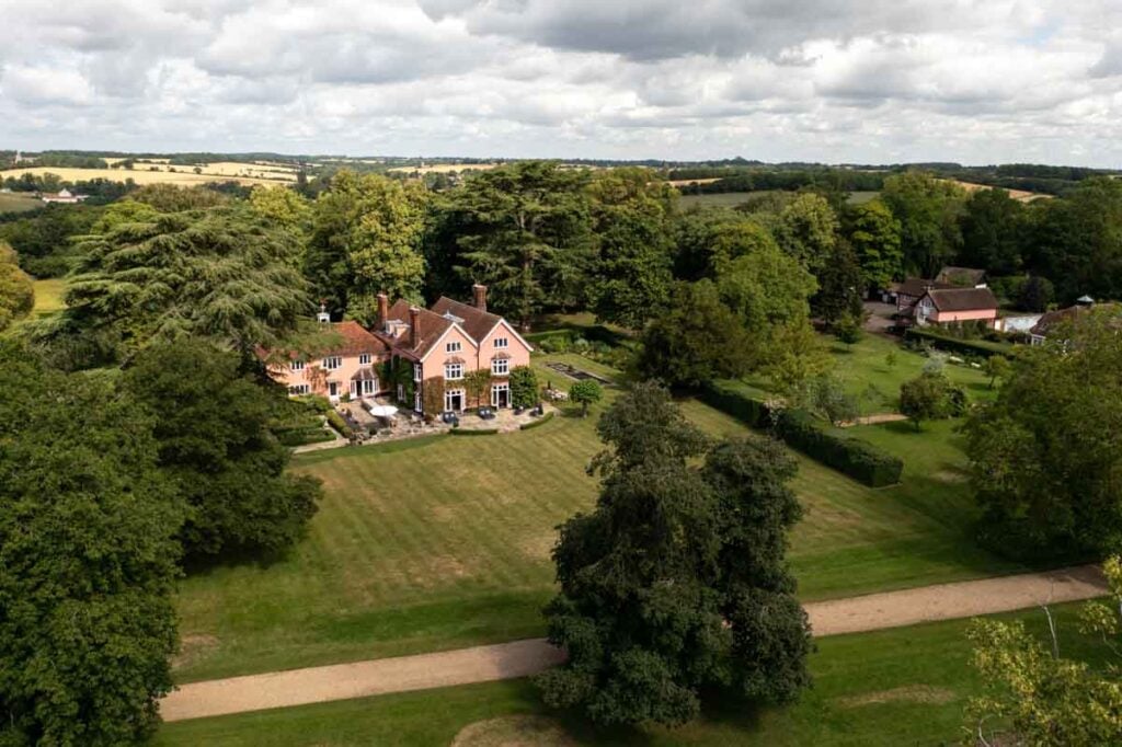 Nedging Hall from above