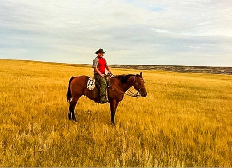 Riding Away From It All, Over The Saskatchewan Prairie, Canada