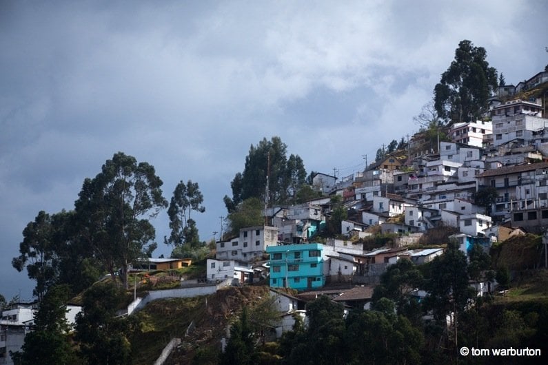 Quito houses on hillside, Ecuador