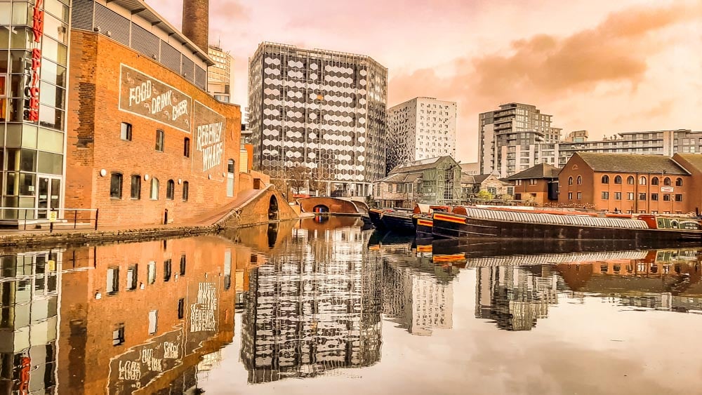 Birmingham reflected in the canal