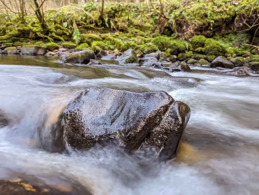 rock and silky water