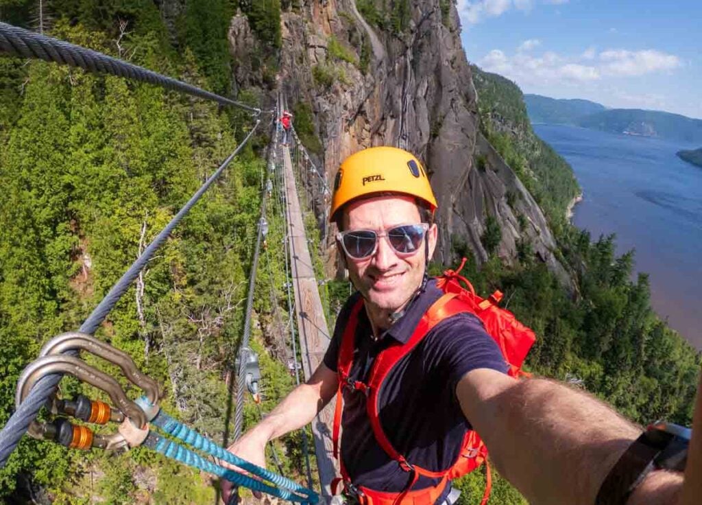 Saguenay Via Ferrata suspension bridge