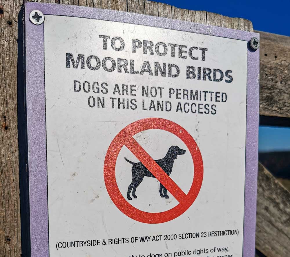 sign no dogs on the moors