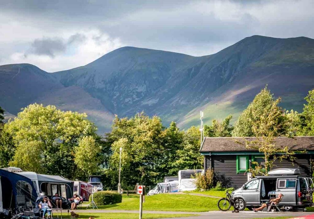 skiddaw behind campsite