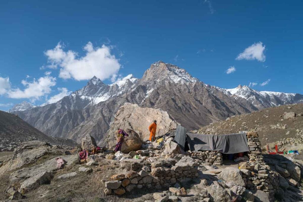 Sadhus camp at Tapovan