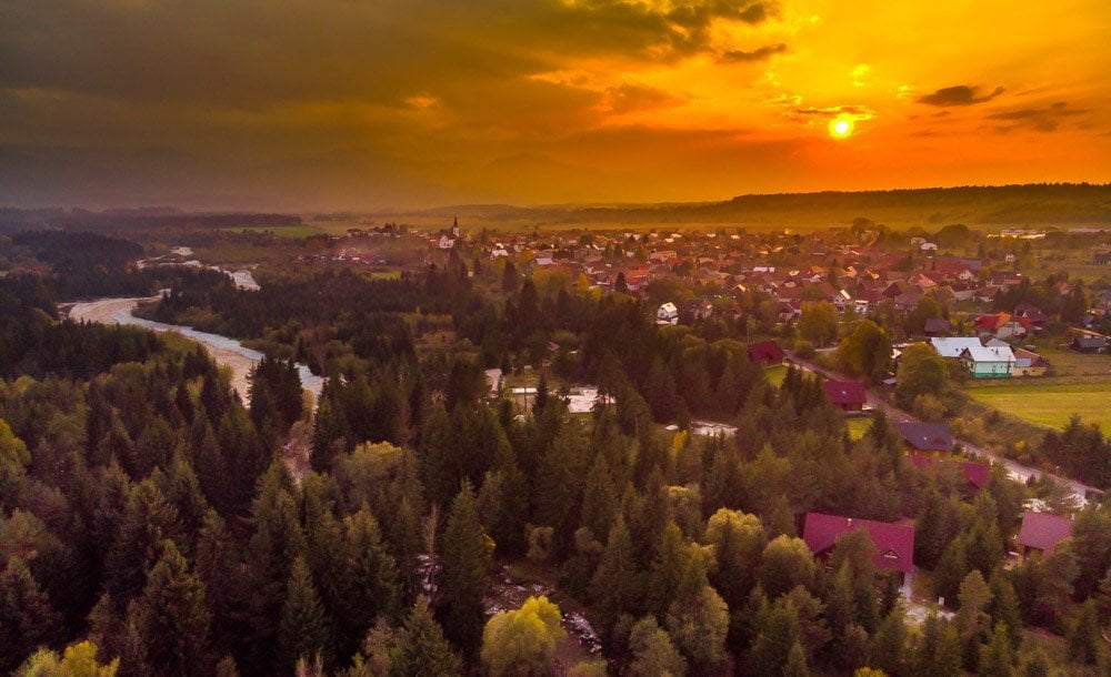 sunset tatras near Pribylina