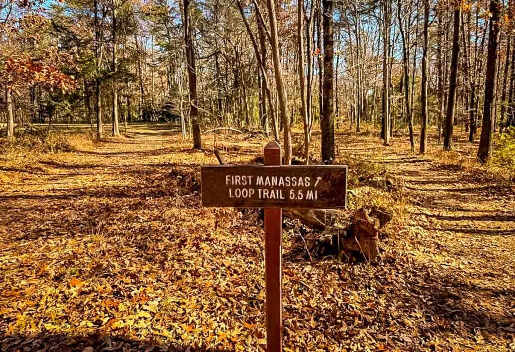 trailhead of First Battle of Manassas Trail Loop