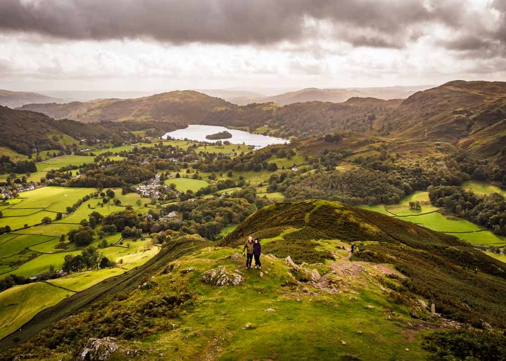 view over grasmere from helm crag