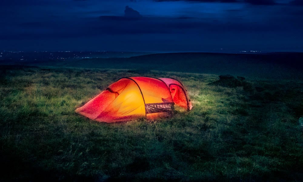 wild camping at night